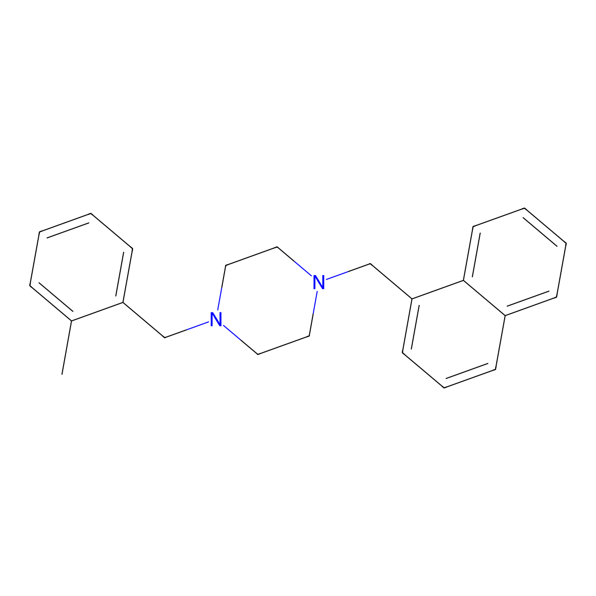 1-[(2-Methylphenyl)methyl]-4-(naphthalen-1-ylmethyl)piperazine molecular structure, CAS 355396-18-8