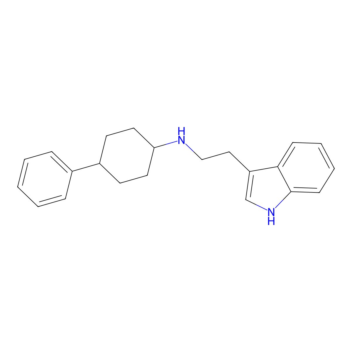 N-[2-(1H-indol-3-yl)ethyl]-4-phenylcyclohexan-1-amine molecular structure, CAS 355396-90-6