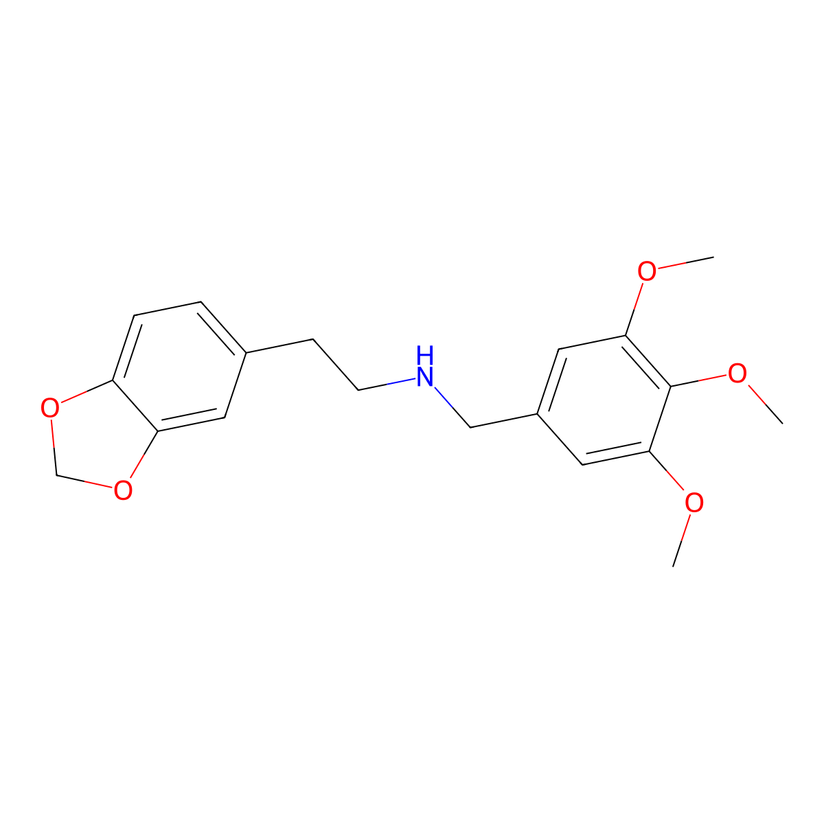 2-(1,3-benzodioxol-5-yl)-N-(3,4,5-trimethoxybenzyl)ethanamine molecular structure, CAS 355397-00-1