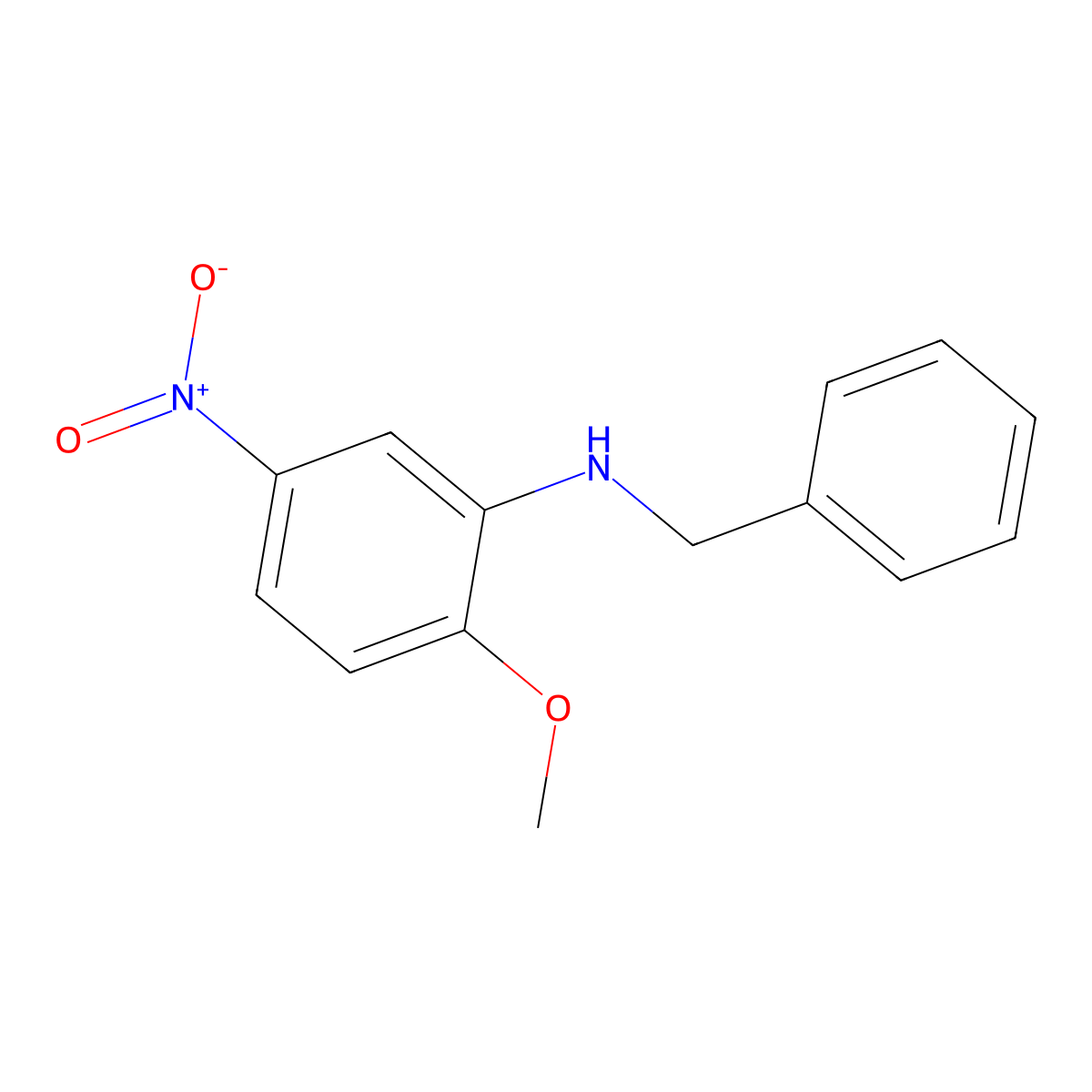 N-benzyl-2-methoxy-5-nitroaniline molecular structure, CAS 355397-04-5