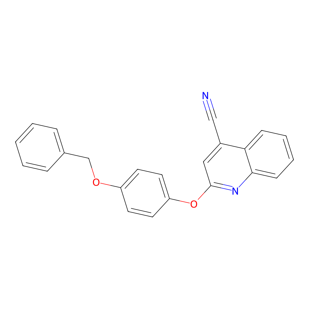2-(4-Phenylmethoxyphenoxy)quinoline-4-carbonitrile molecular structure, CAS 355397-31-8