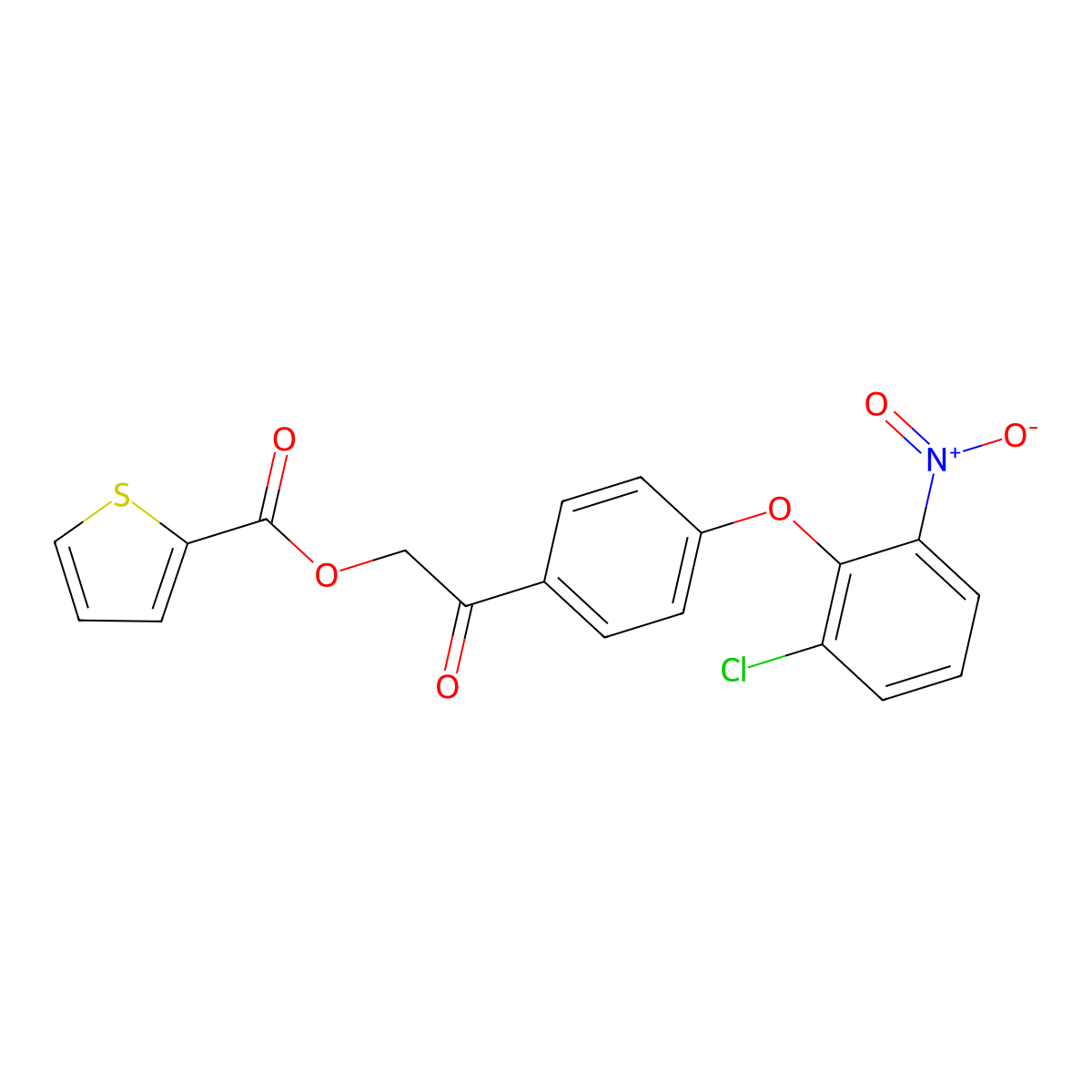 [2-[4-(2-Chloro-6-nitrophenoxy)phenyl]-2-oxoethyl] thiophene-2-carboxylate molecular structure, CAS 355397-49-8