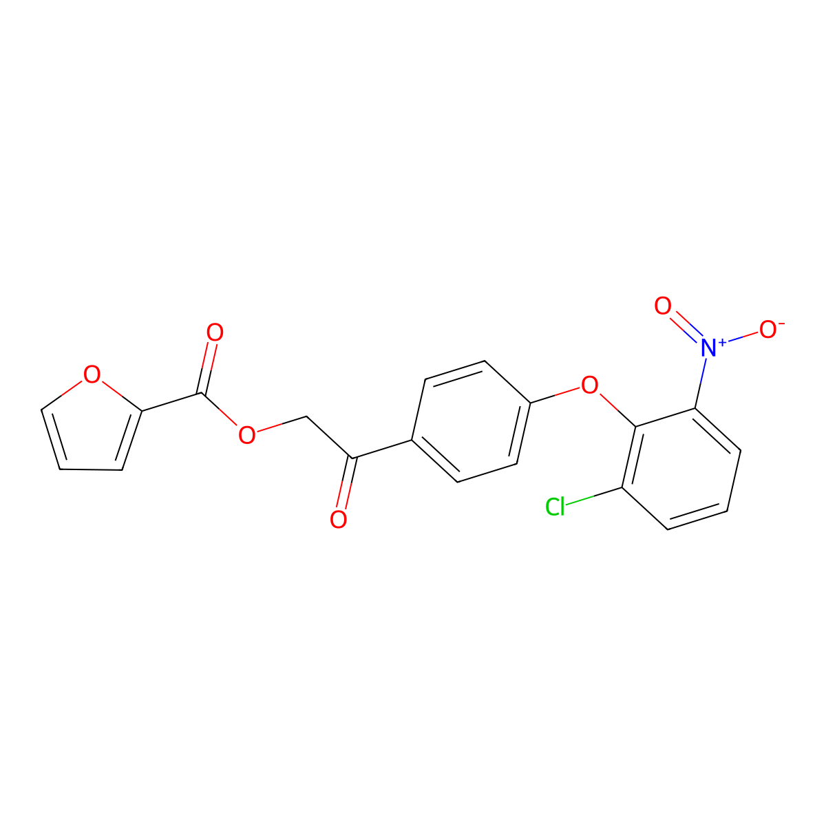 [2-[4-(2-Chloro-6-nitrophenoxy)phenyl]-2-oxoethyl] furan-2-carboxylate molecular structure, CAS 355397-50-1