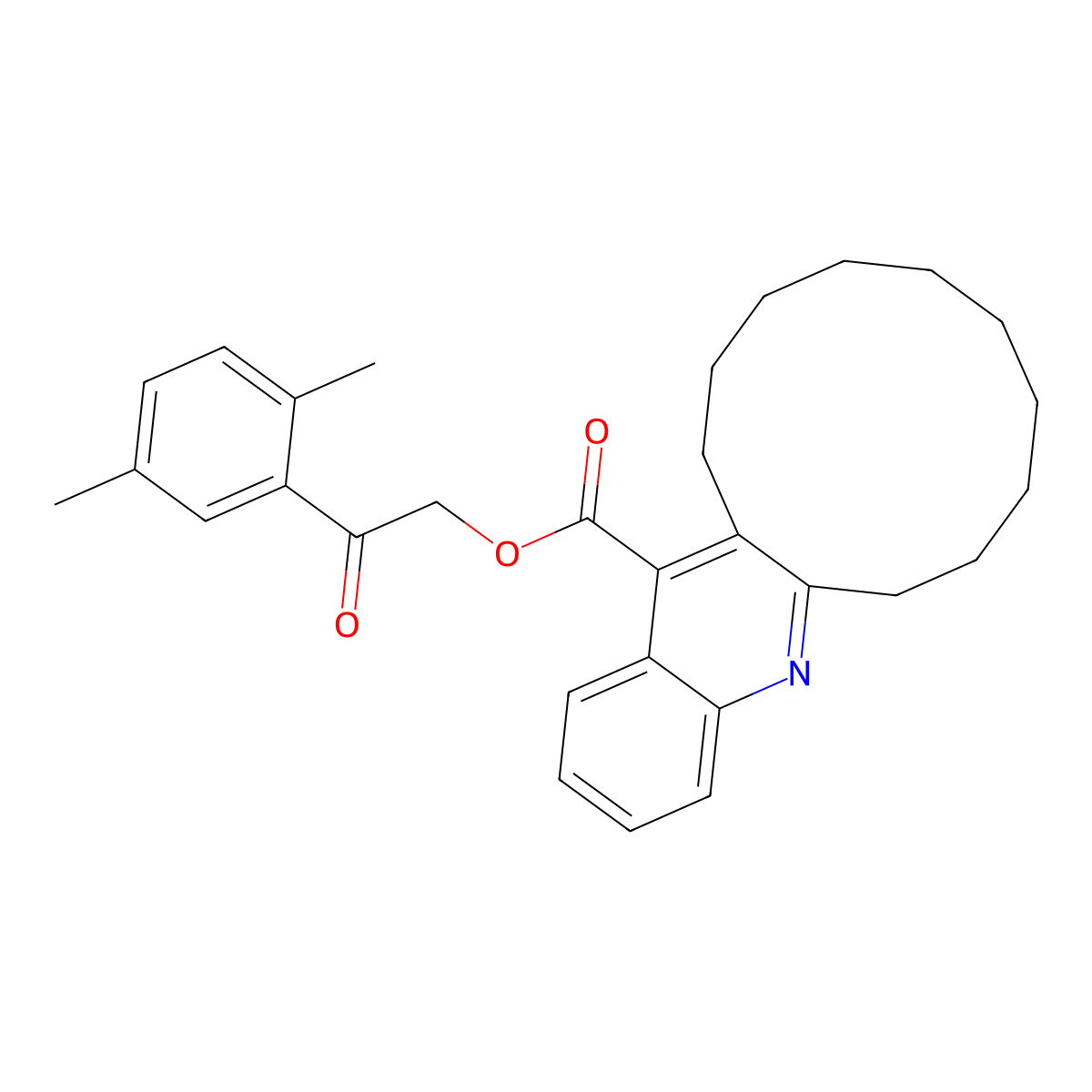 2-(2,5-Dimethylphenyl)-2-oxoethyl 6,7,8,9,10,11,12,13,14,15-decahydrocyclododeca[b]quinoline-16-carboxylate molecular structure, CAS 355397-62-5