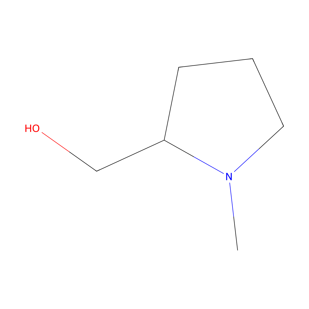 1-Methyl-2-pyrrolidinemethanol molecular structure, CAS 3554-65-2