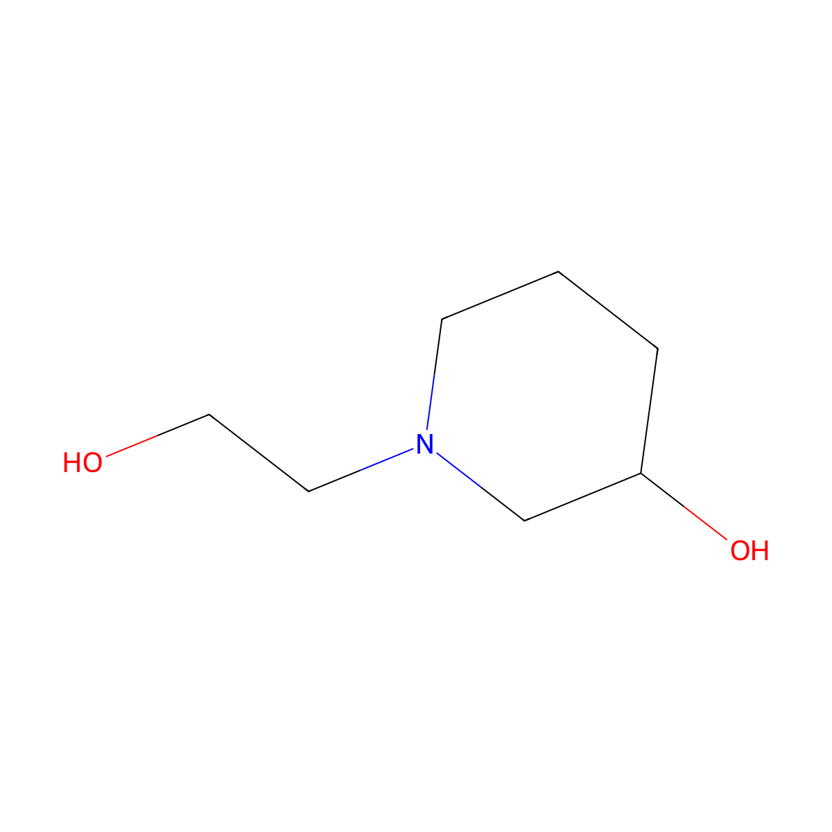 1-(2-Hydroxyethyl)piperidin-3-ol molecular structure, CAS 3554-69-6