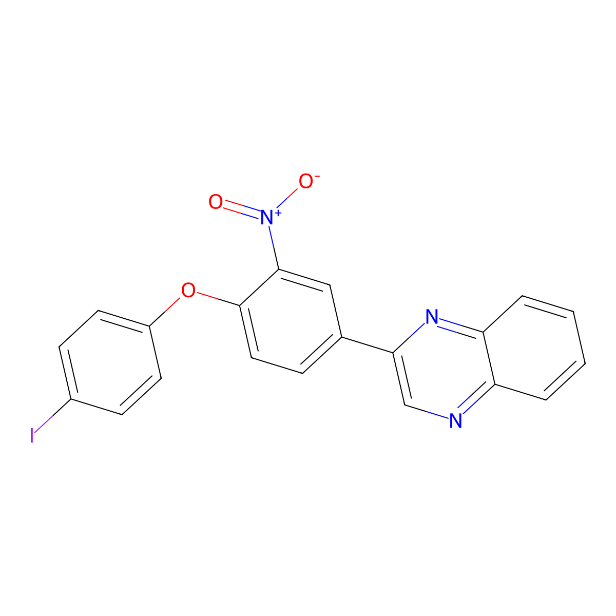 2-[4-(4-Iodophenoxy)-3-nitrophenyl]quinoxaline molecular structure, CAS 355400-45-2