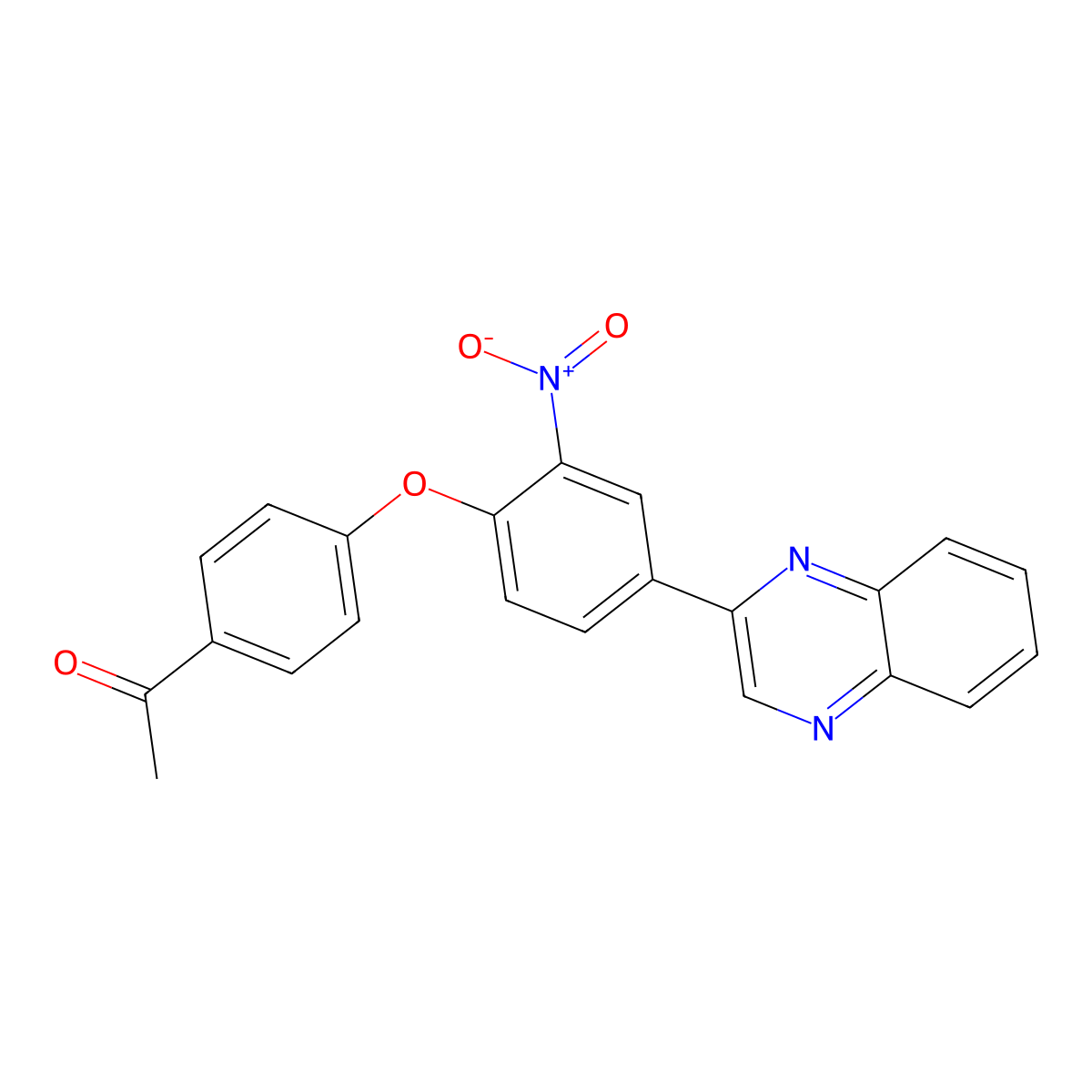 1-[4-(2-Nitro-4-quinoxalin-2-ylphenoxy)phenyl]ethanone molecular structure, CAS 355400-49-6