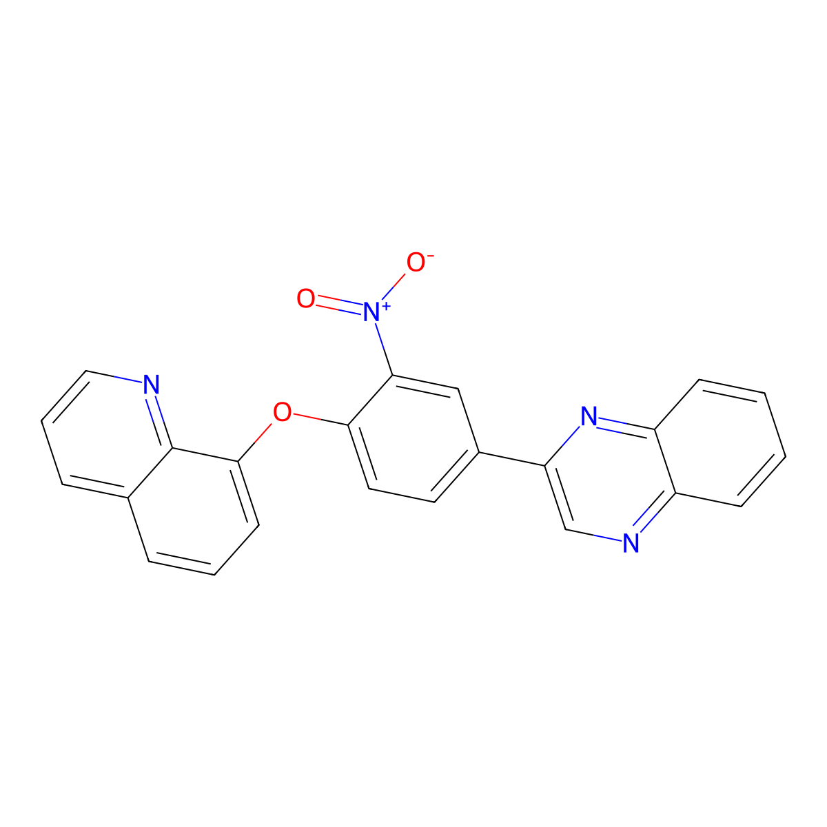 2-(3-Nitro-4-quinolin-8-yloxyphenyl)quinoxaline molecular structure, CAS 355400-53-2