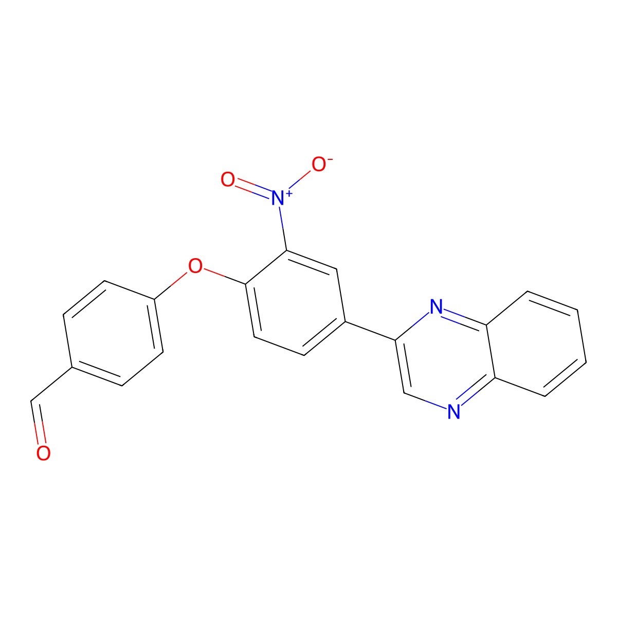 4-[2-Nitro-4-(quinoxalin-2-yl)phenoxy]benzaldehyde molecular structure, CAS 355400-54-3