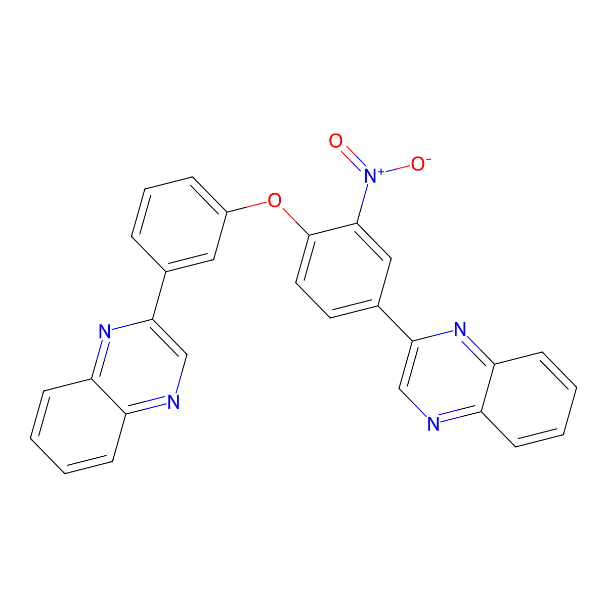 2-[3-(2-Nitro-4-quinoxalin-2-ylphenoxy)phenyl]quinoxaline molecular structure, CAS 355400-56-5