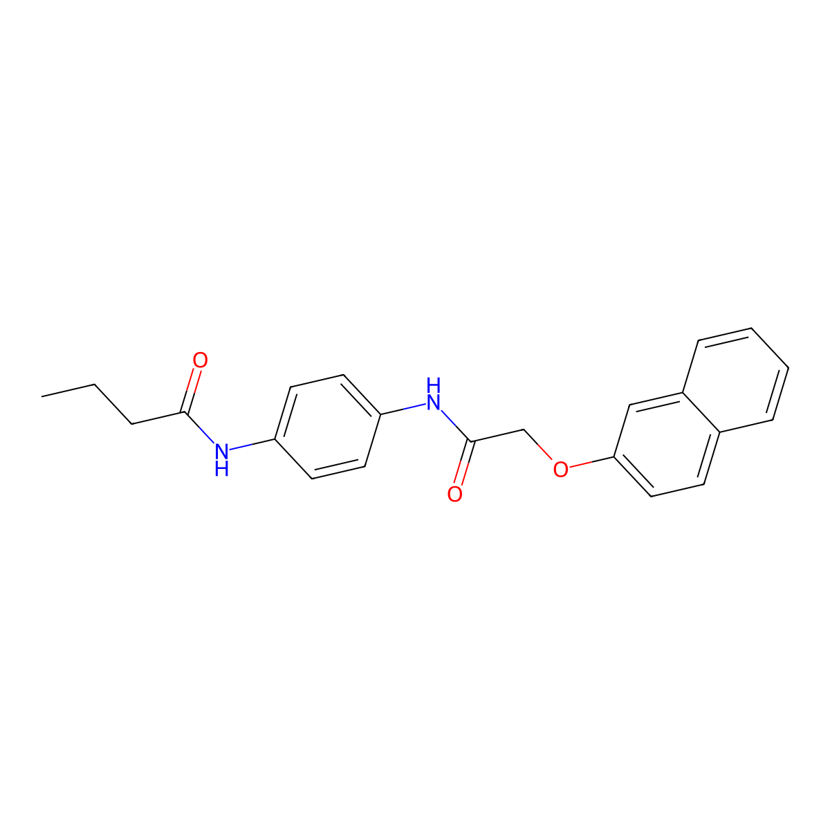 N-[4-[(2-naphthalen-2-yloxyacetyl)amino]phenyl]butanamide molecular structure, CAS 355401-23-9