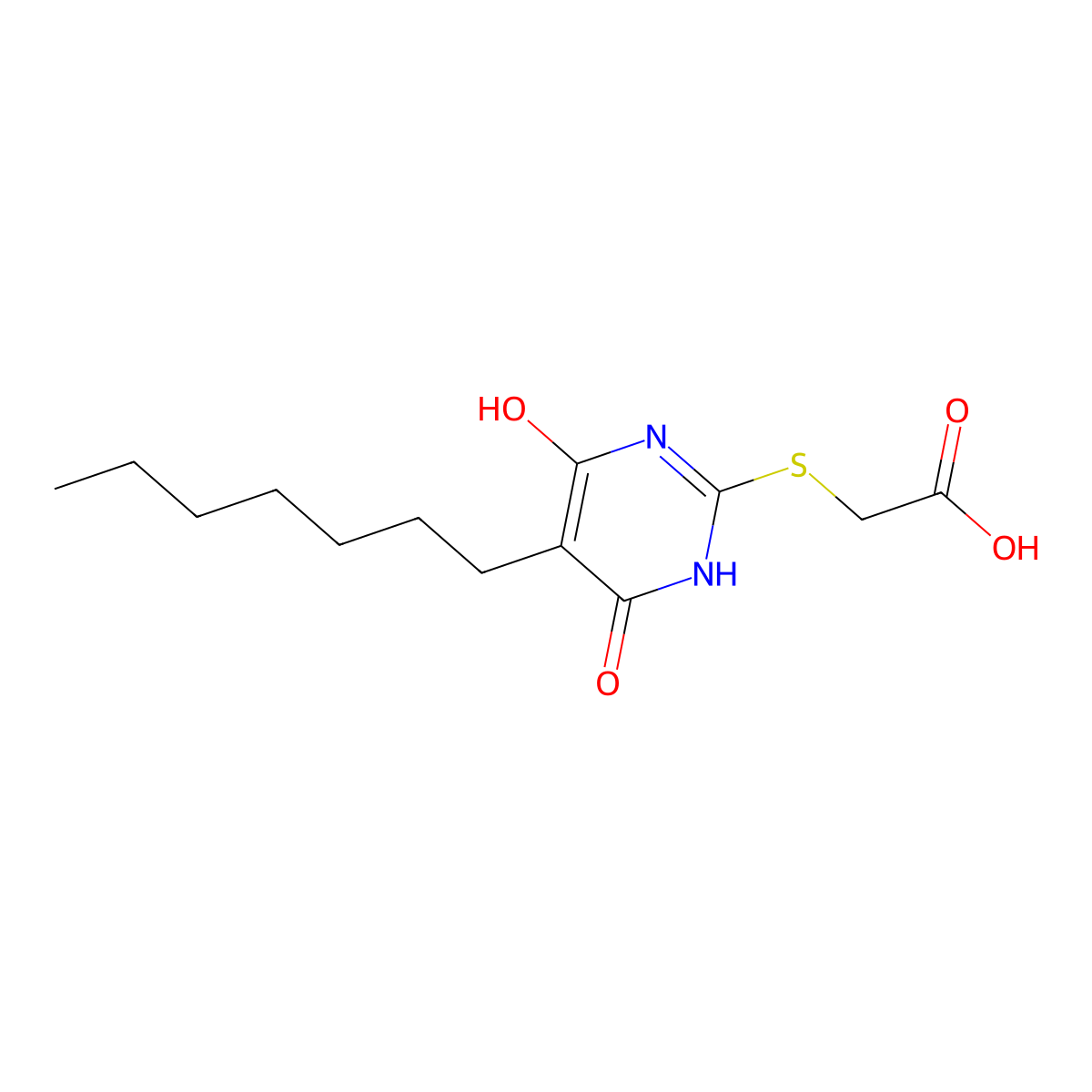 2-[(5-heptyl-4-hydroxy-6-oxo-1H-pyrimidin-2-yl)sulfanyl]acetic Acid molecular structure, CAS 355401-40-0