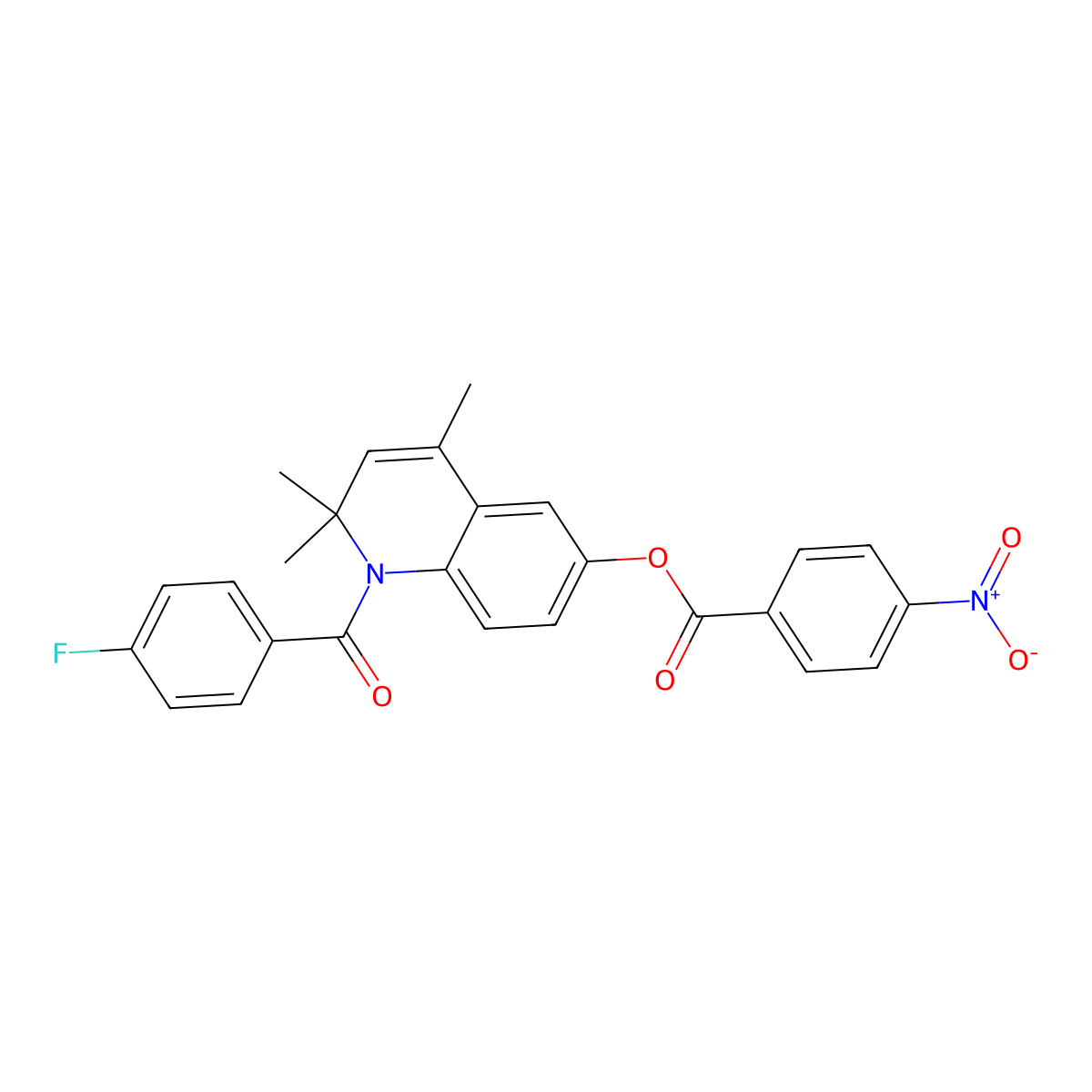 [1-(4-Fluorobenzoyl)-2,2,4-trimethylquinolin-6-yl] 4-nitrobenzoate molecular structure, CAS 355401-67-1