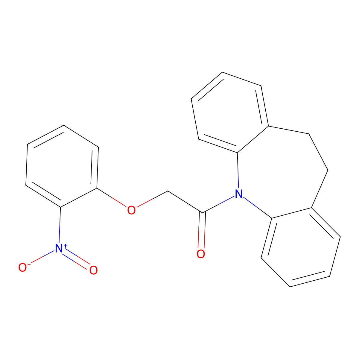 1-(5,6-Dihydrobenzo[b][1]benzazepin-11-yl)-2-(2-nitrophenoxy)ethanone molecular structure, CAS 355401-72-8