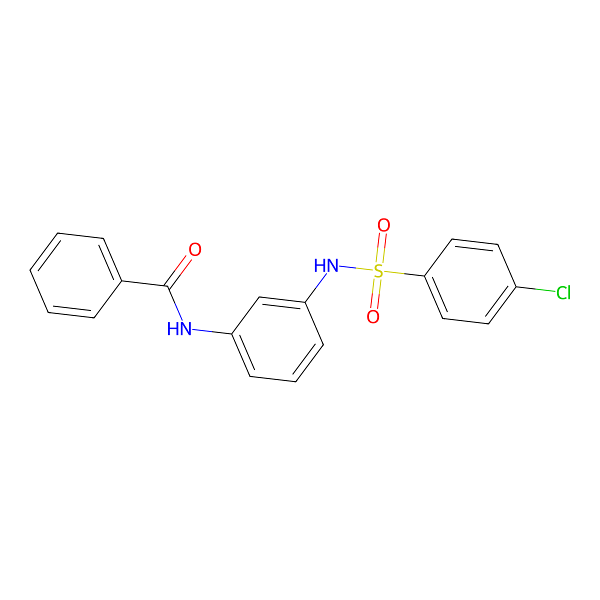N-(3-{[(4-chlorophenyl)sulfonyl]amino}phenyl)benzamide molecular structure, CAS 355402-01-6