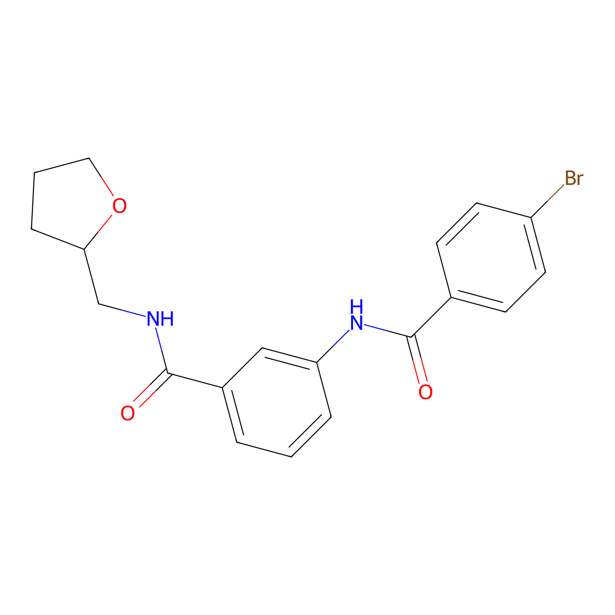 3-[(4-bromobenzoyl)amino]-N-(oxolan-2-ylmethyl)benzamide molecular structure, CAS 355402-11-8