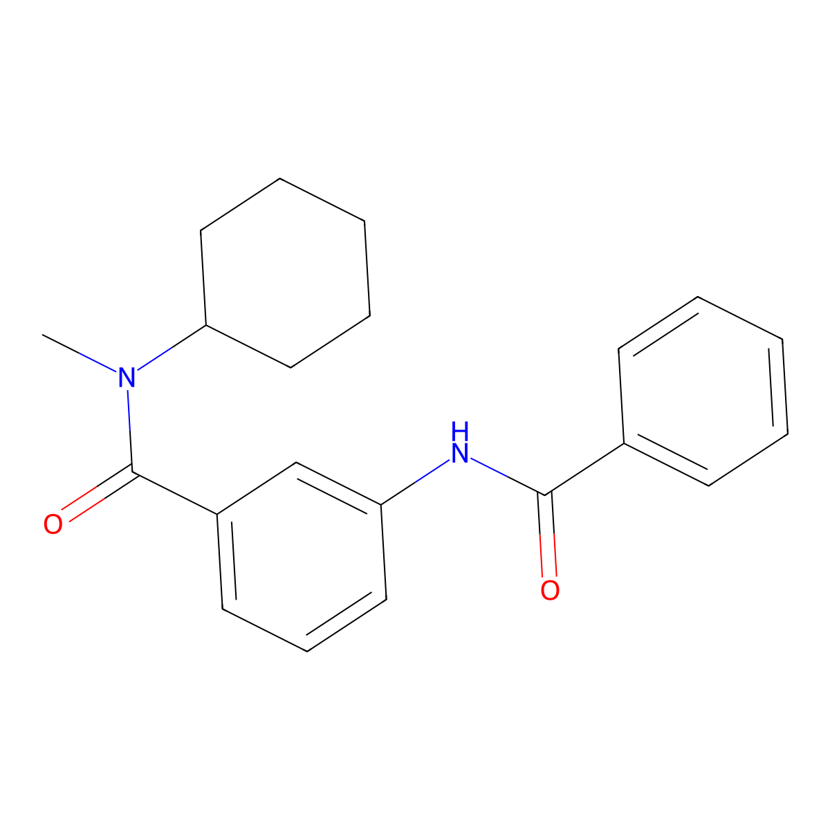 3-benzamido-N-cyclohexyl-N-methylbenzamide molecular structure, CAS 355402-24-3