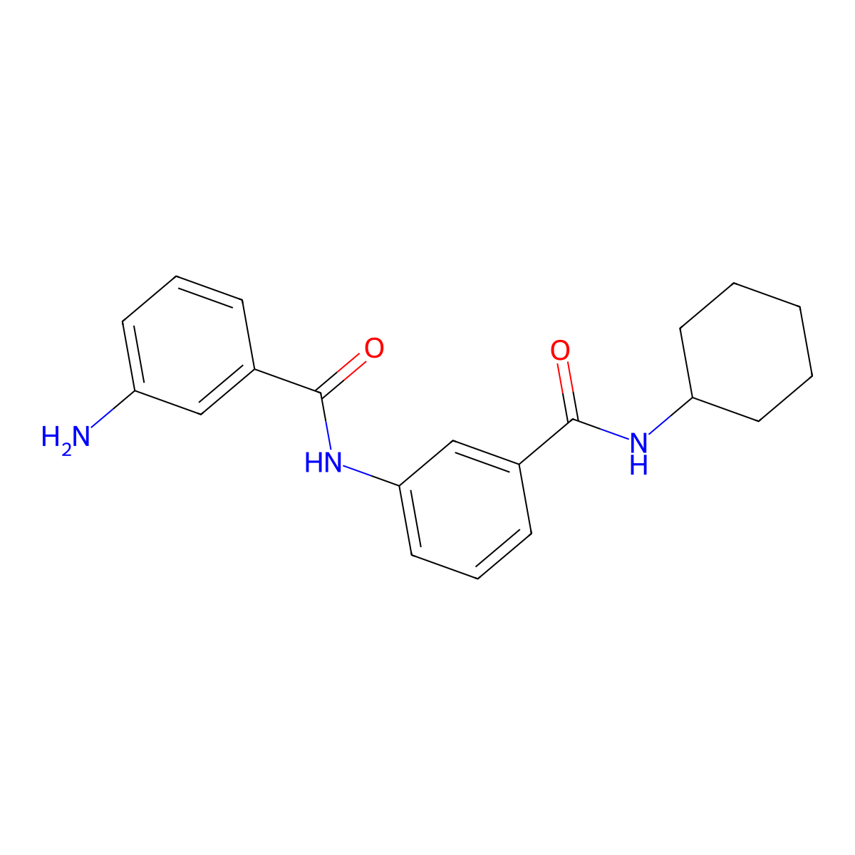 3-amino-N-[3-(cyclohexylcarbamoyl)phenyl]benzamide molecular structure, CAS 355402-27-6