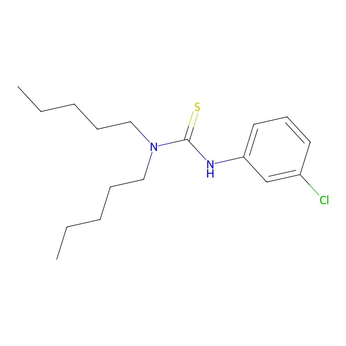 3-(3-Chlorophenyl)-1,1-dipentylthiourea molecular structure, CAS 355402-58-3