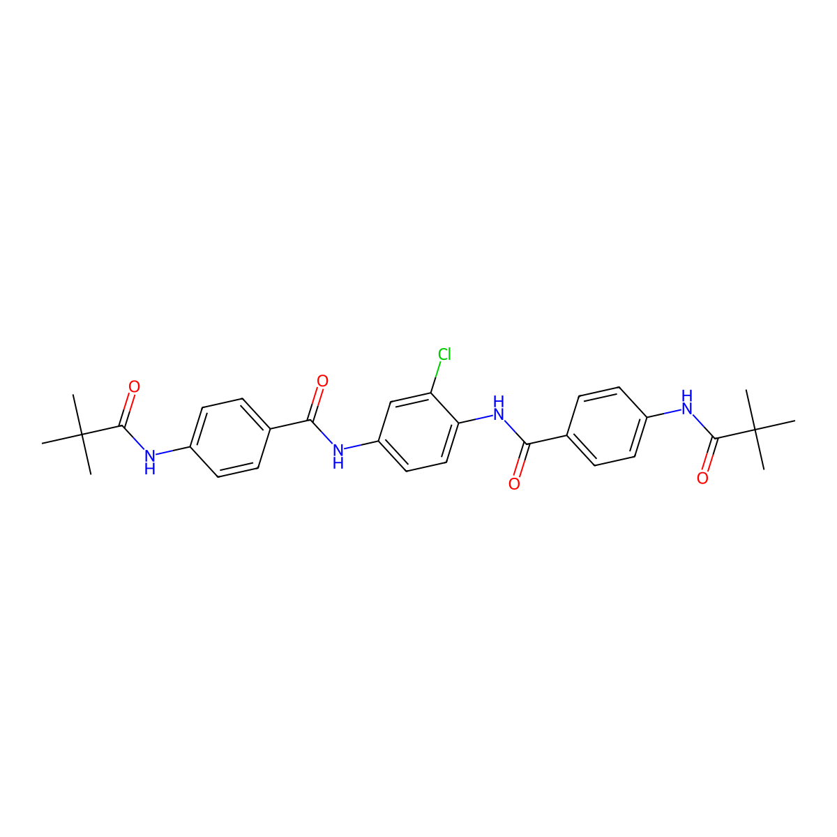 N-[3-chloro-4-[[4-(2,2-dimethylpropanoylamino)benzoyl]amino]phenyl]-4-(2,2-dimethylpropanoylamino)benzamide molecular structure, CAS 355402-87-8