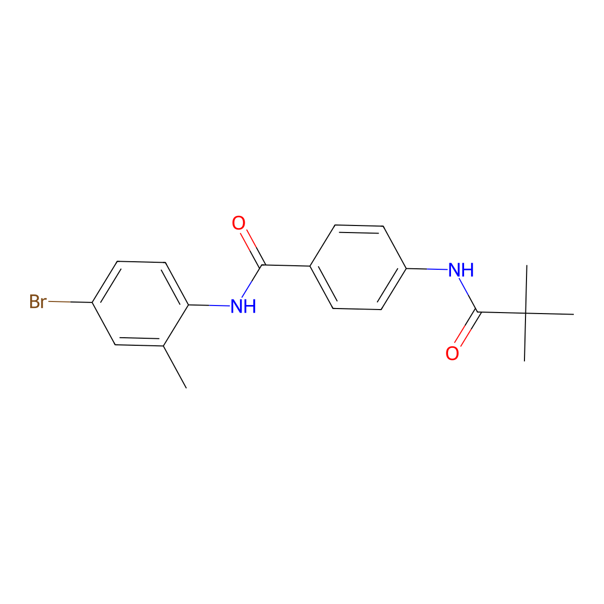 N-(4-bromo-2-methylphenyl)-4-(2,2-dimethylpropanoylamino)benzamide molecular structure, CAS 355402-90-3