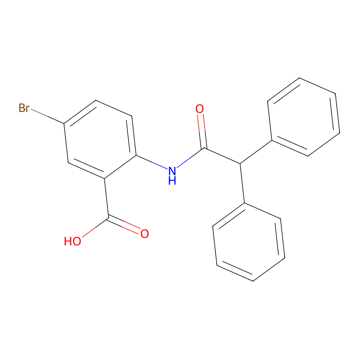 5-Bromo-2-[(diphenylacetyl)amino]benzoic acid molecular structure, CAS 355402-96-9