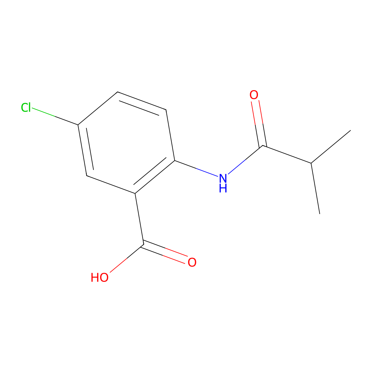 5-Chloro-2-isobutyrylamino-benzoic acid molecular structure, CAS 355403-09-7