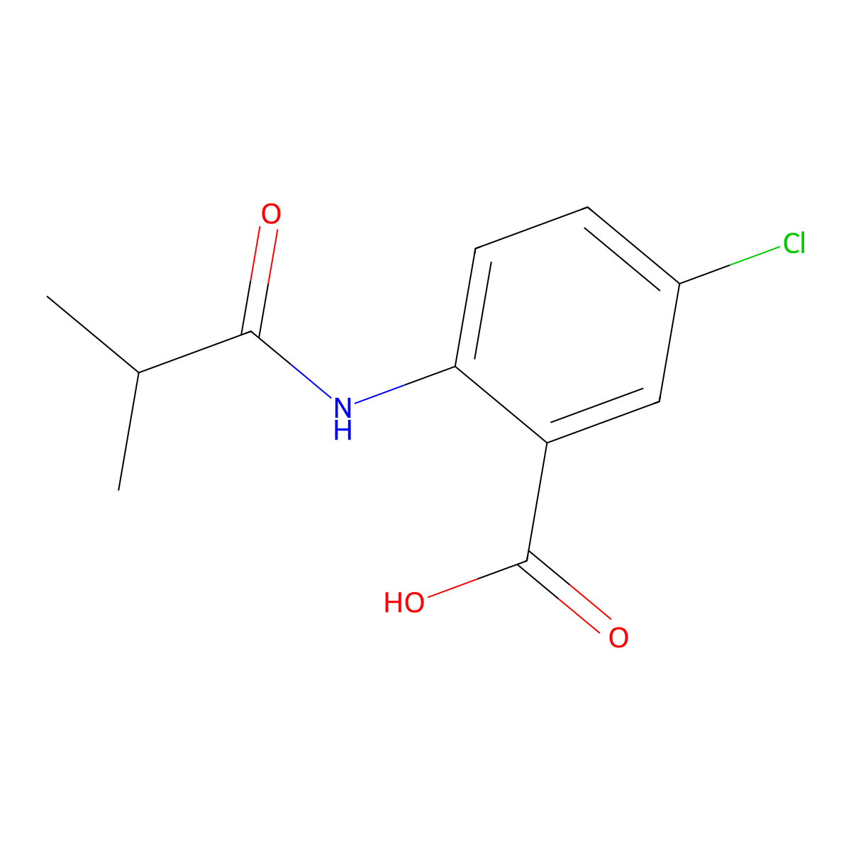5-Chloro-2-isobutyrylamino-benzoic acid molecular structure, CAS 355403-09-7