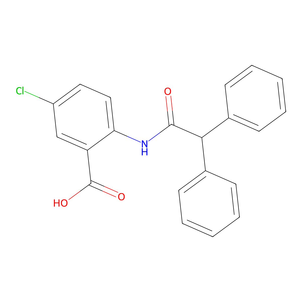 5-Chloro-2-[(diphenylacetyl)amino]benzoic acid molecular structure, CAS 355403-12-2