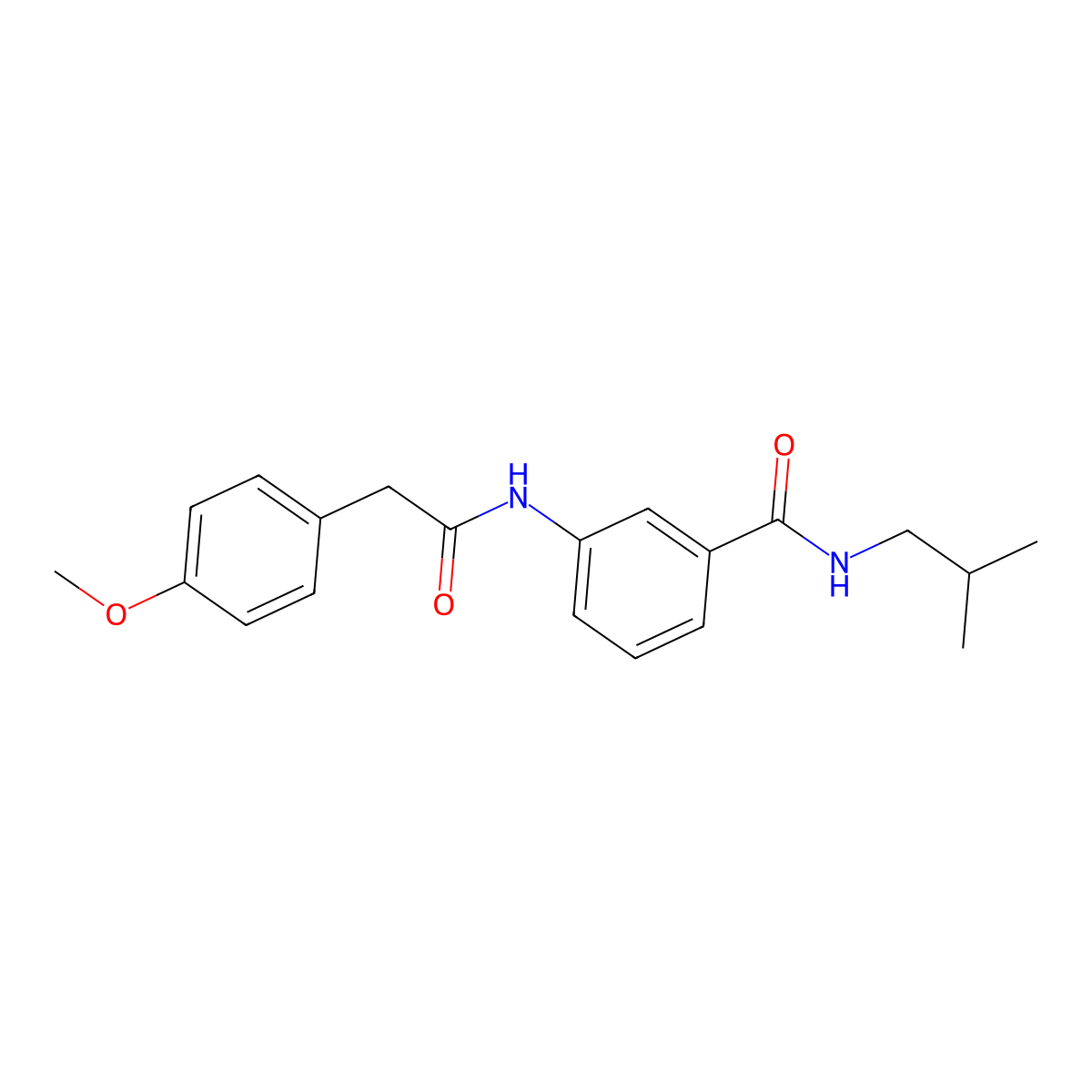 3-[[2-(4-methoxyphenyl)acetyl]amino]-N-(2-methylpropyl)benzamide molecular structure, CAS 355403-28-0