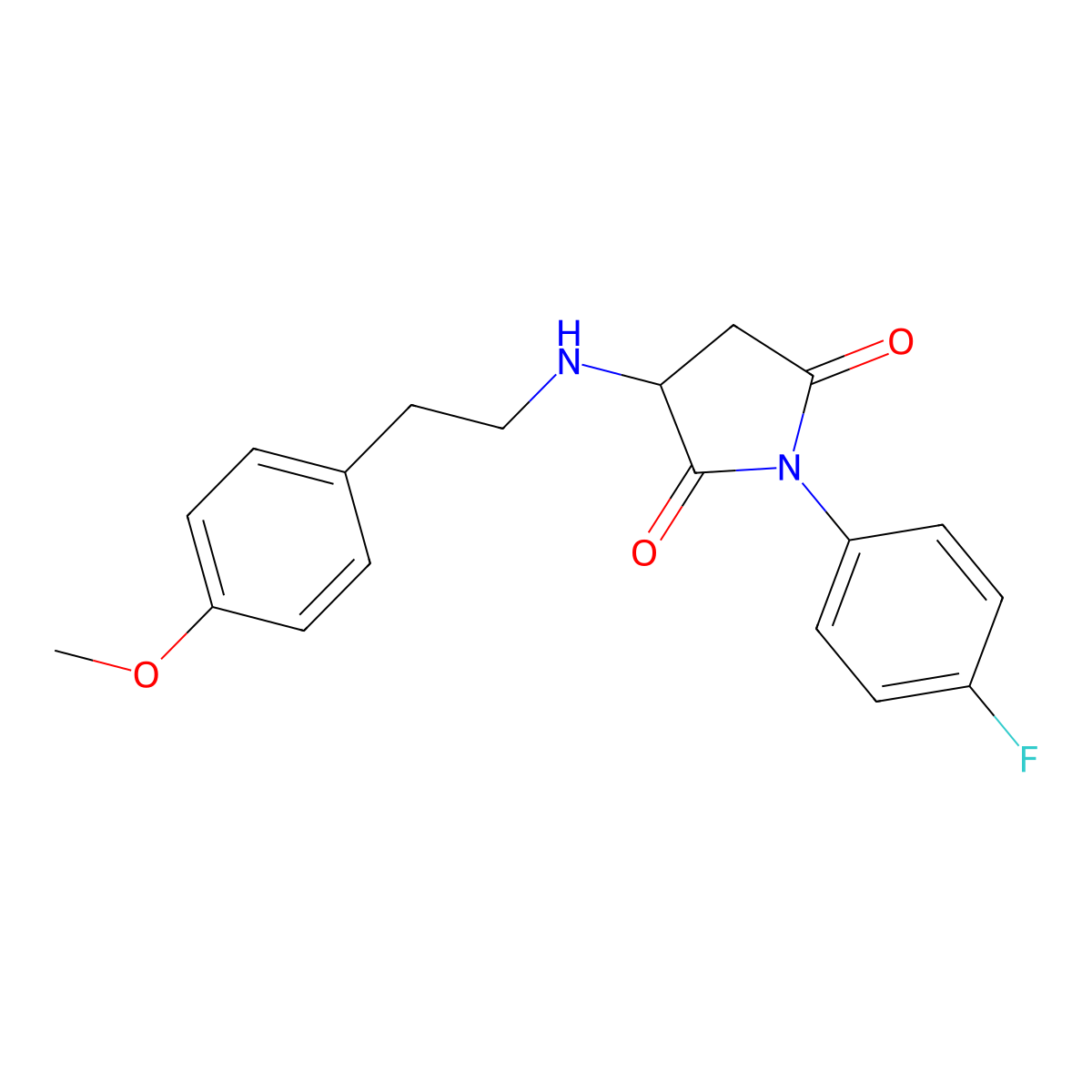 1-(4-Fluorophenyl)-3-{[2-(4-methoxyphenyl)ethyl]amino}pyrrolidine-2,5-dione molecular structure, CAS 355403-41-7