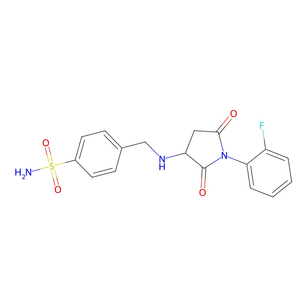 4-({[1-(2-Fluorophenyl)-2,5-dioxopyrrolidin-3-yl]amino}methyl)benzenesulfonamide molecular structure, CAS 355403-46-2