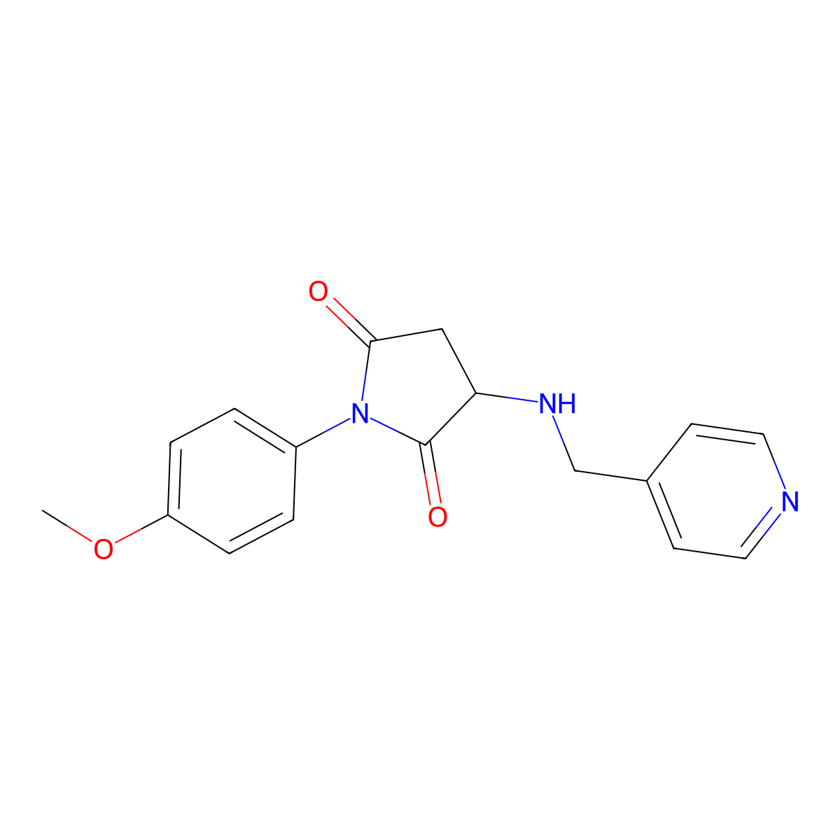 1-(4-Methoxyphenyl)-3-[(pyridin-4-ylmethyl)amino]pyrrolidine-2,5-dione molecular structure, CAS 355403-60-0