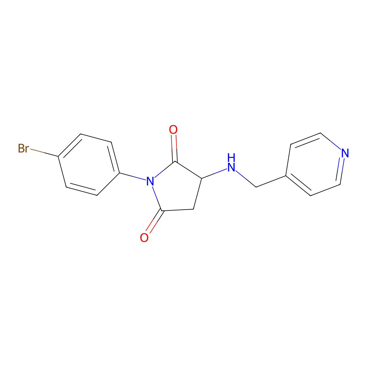 1-(4-Bromophenyl)-3-(pyridin-4-ylmethylamino)pyrrolidine-2,5-dione molecular structure, CAS 355403-62-2