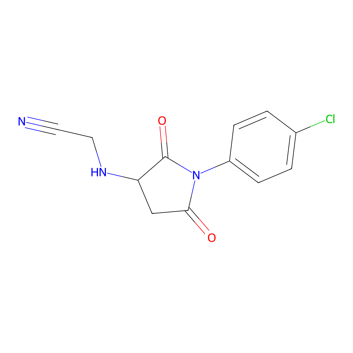 {[1-(4-Chlorophenyl)-2,5-dioxopyrrolidin-3-yl]amino}acetonitrile molecular structure, CAS 355403-73-5