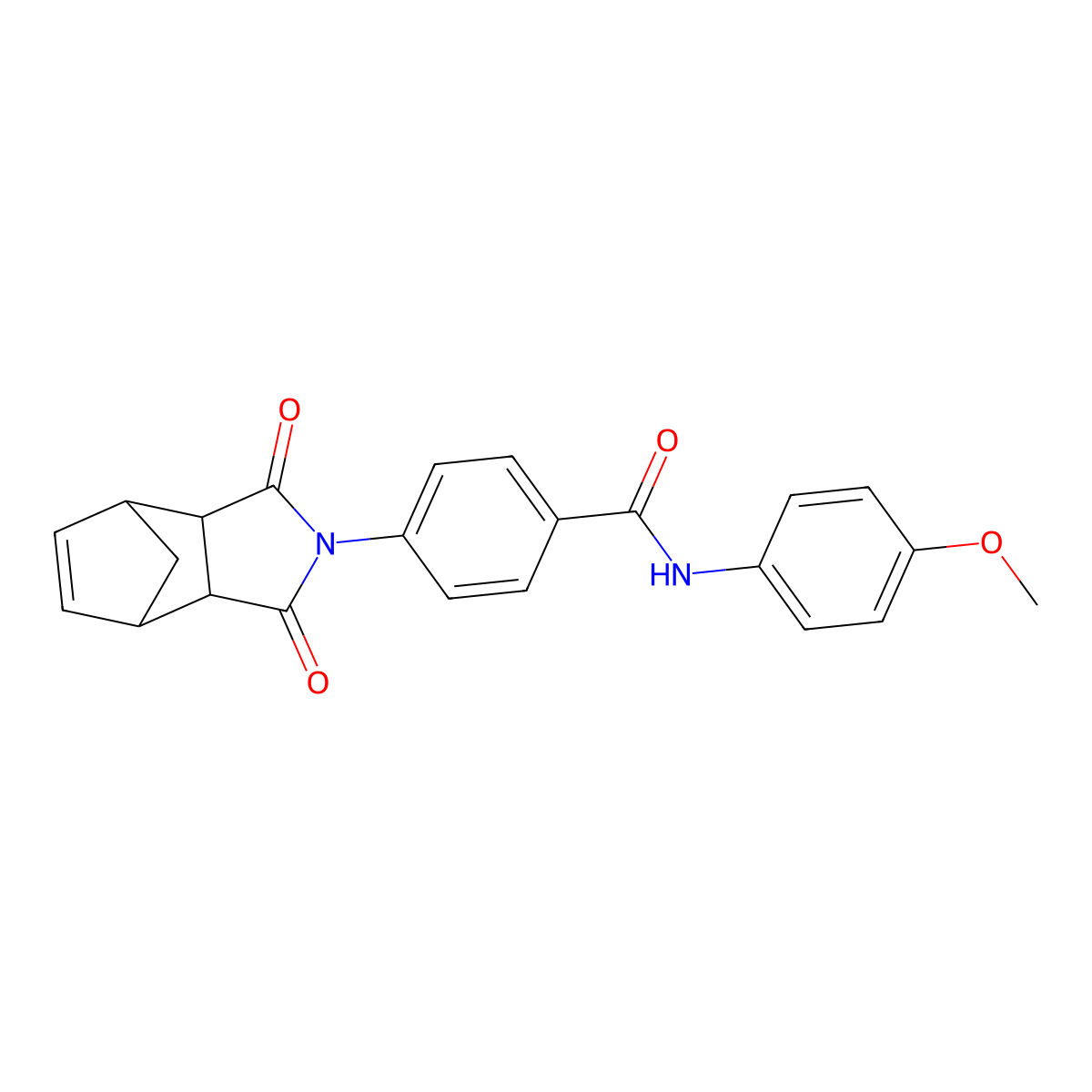 4-(1,3-dioxo-1,3,3a,4,7,7a-hexahydro-2H-4,7-methanoisoindol-2-yl)-N-(4-methoxyphenyl)benzamide molecular structure, CAS 355403-75-7