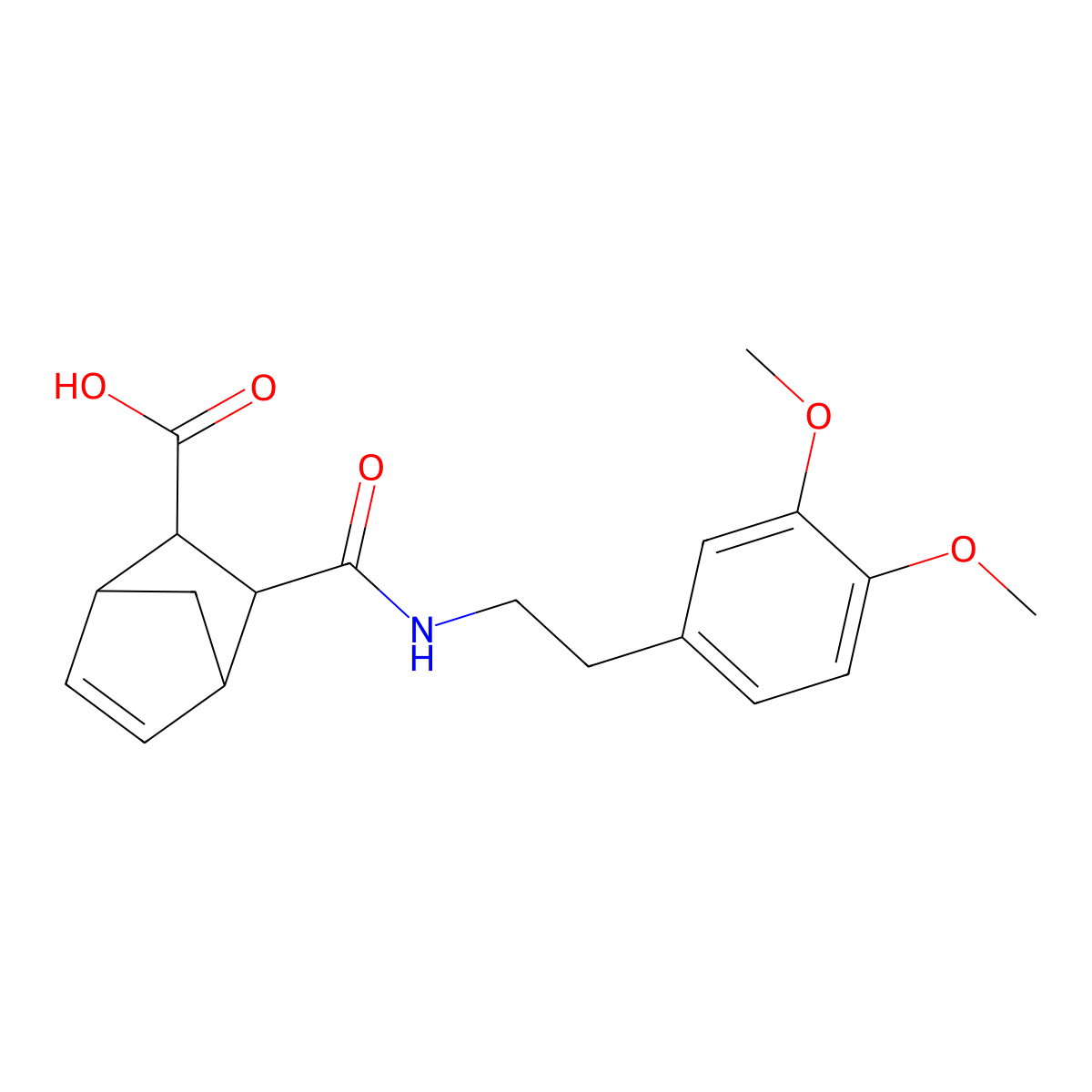 3-{[2-(3,4-Dimethoxyphenyl)ethyl]carbamoyl}bicyclo[2.2.1]hept-5-ene-2-carboxylic acid molecular structure, CAS 355403-83-7