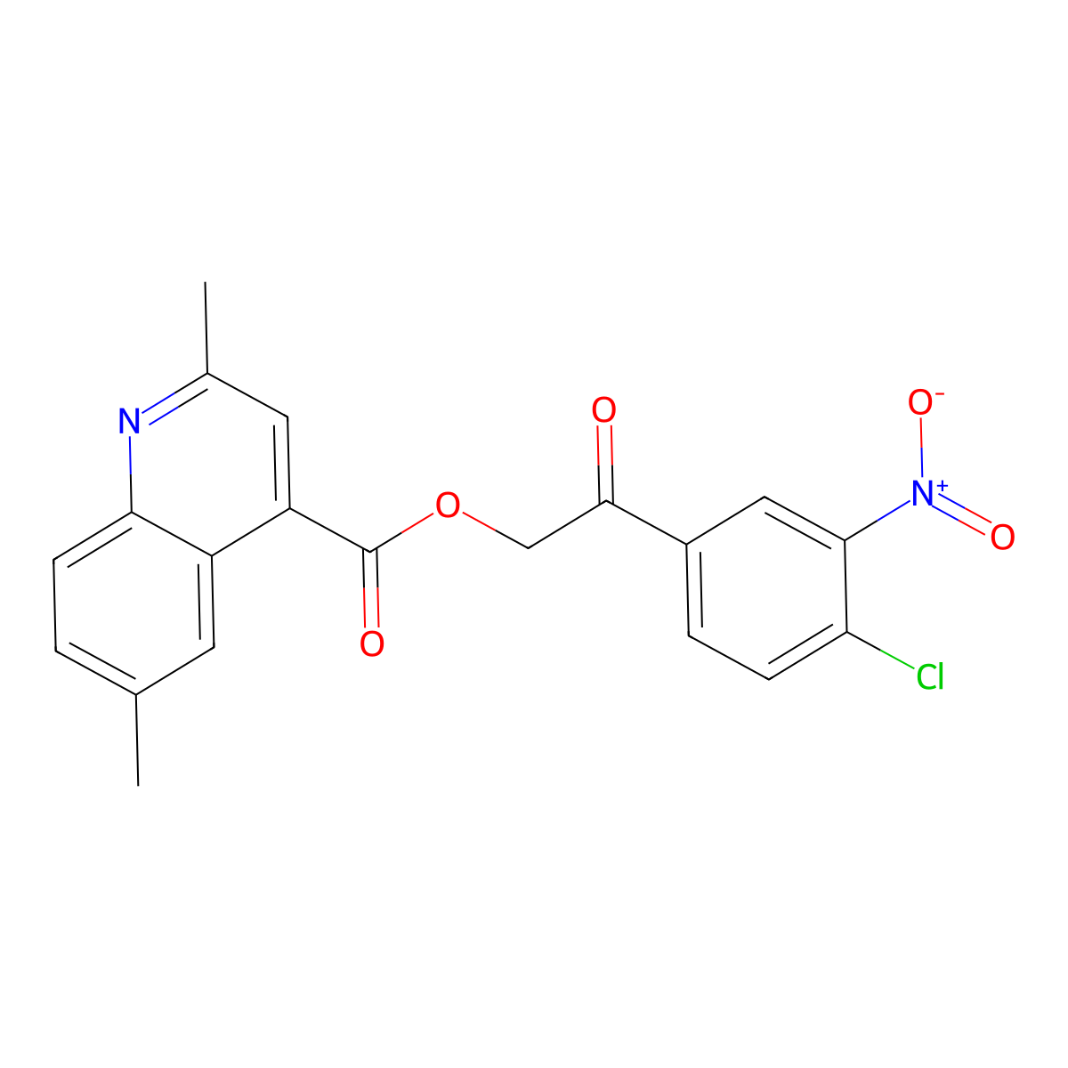 [2-(4-Chloro-3-nitrophenyl)-2-oxoethyl] 2,6-dimethylquinoline-4-carboxylate molecular structure, CAS 355411-63-1