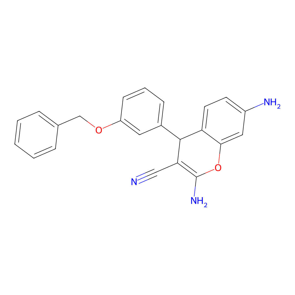 2,7-diamino-4-[3-(benzyloxy)phenyl]-4H-chromene-3-carbonitrile molecular structure, CAS 355411-88-0