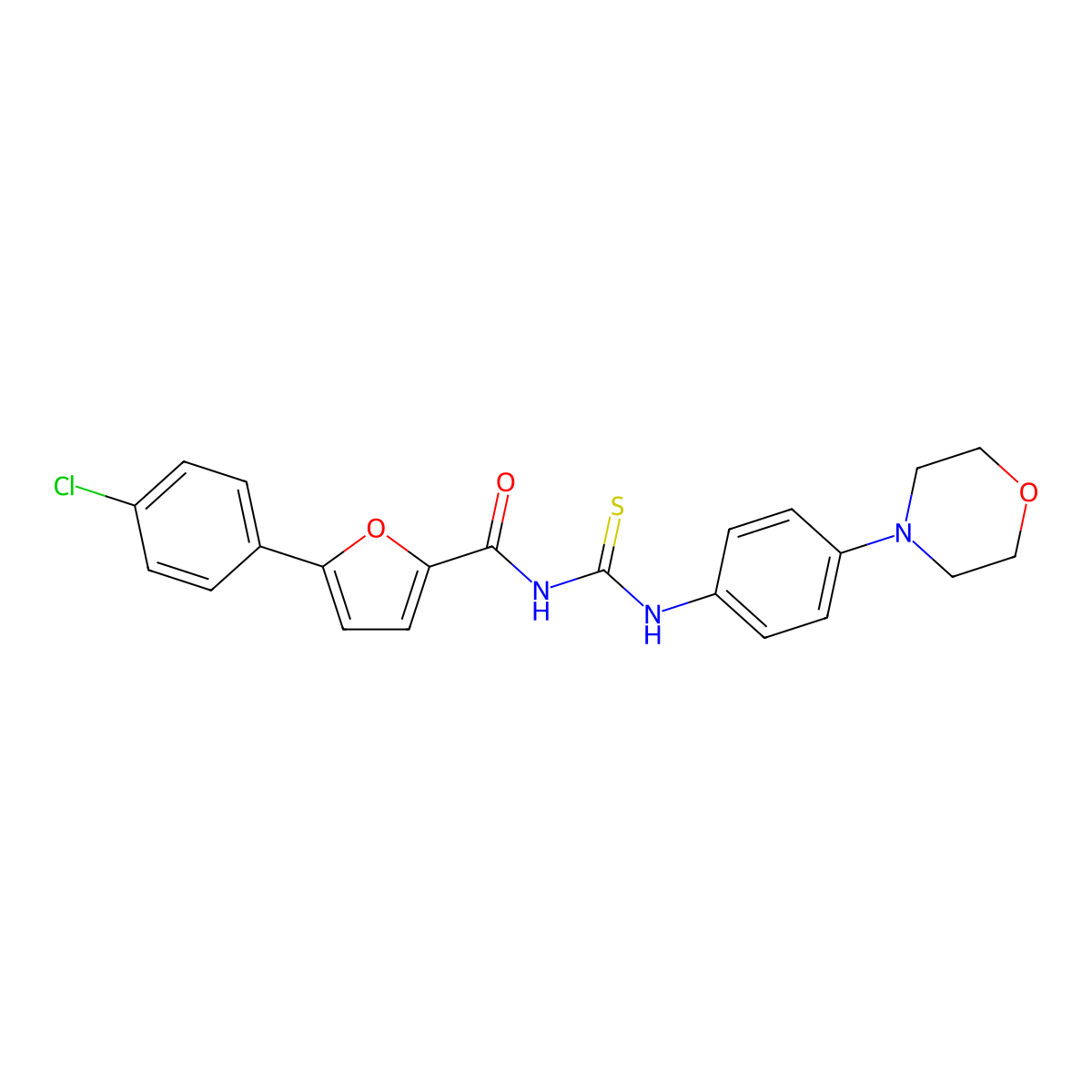 5-(4-chlorophenyl)-N-{[4-(morpholin-4-yl)phenyl]carbamothioyl}furan-2-carboxamide molecular structure, CAS 355411-93-7