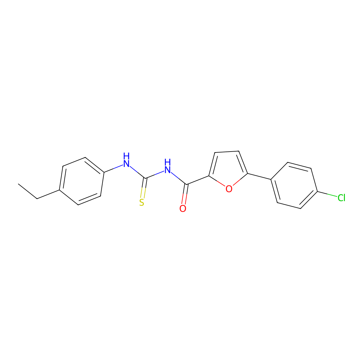 5-(4-chlorophenyl)-N-[(4-ethylphenyl)carbamothioyl]furan-2-carboxamide molecular structure, CAS 355412-08-7