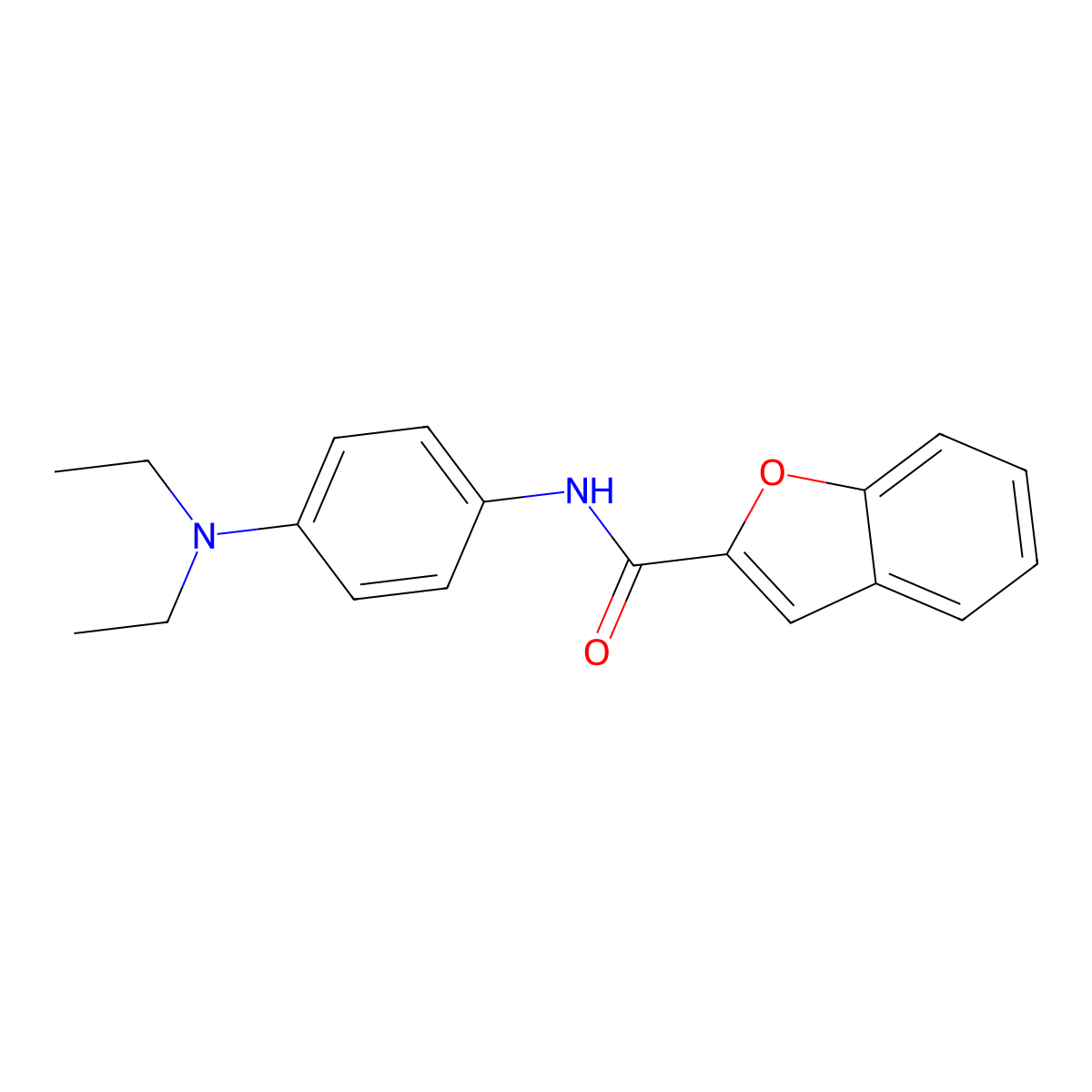 N-[4-(diethylamino)phenyl]-1-benzofuran-2-carboxamide molecular structure, CAS 355412-19-0