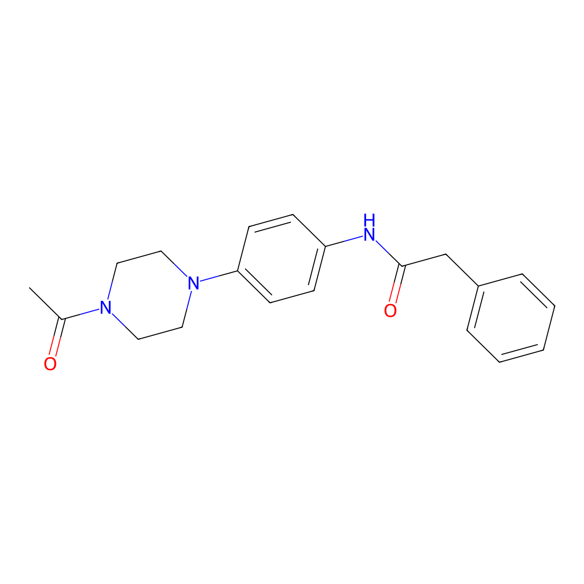 N-[4-(4-acetylpiperazin-1-yl)phenyl]-2-phenylacetamide molecular structure, CAS 355412-26-9