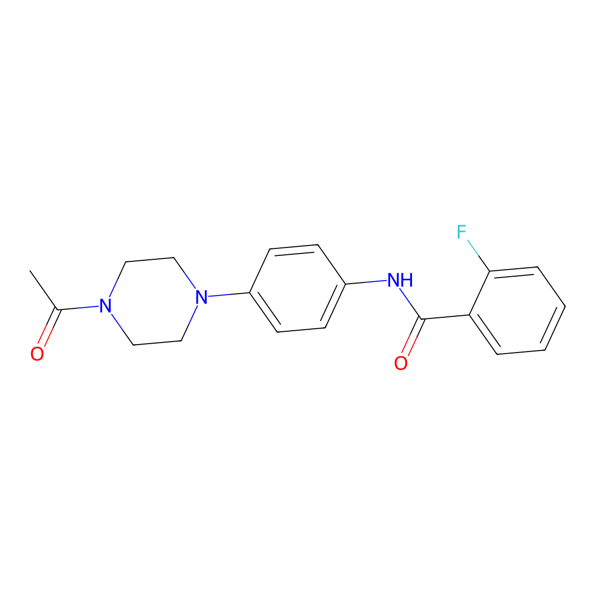 N-[4-(4-acetylpiperazin-1-yl)phenyl]-2-fluorobenzamide molecular structure, CAS 355412-28-1