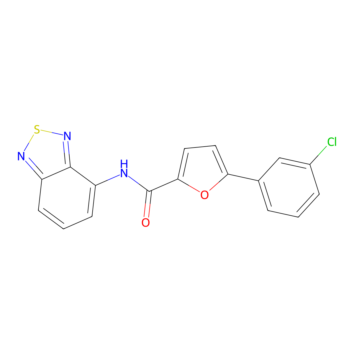 N-(2,1,3-benzothiadiazol-4-yl)-5-(3-chlorophenyl)furan-2-carboxamide molecular structure, CAS 355412-35-0
