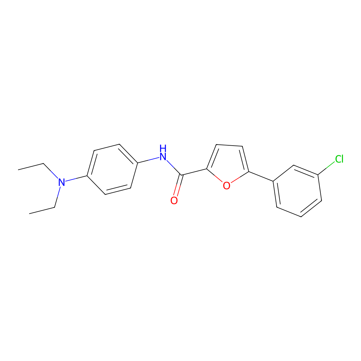 5-(3-chlorophenyl)-N-[4-(diethylamino)phenyl]-2-furamide molecular structure, CAS 355412-52-1
