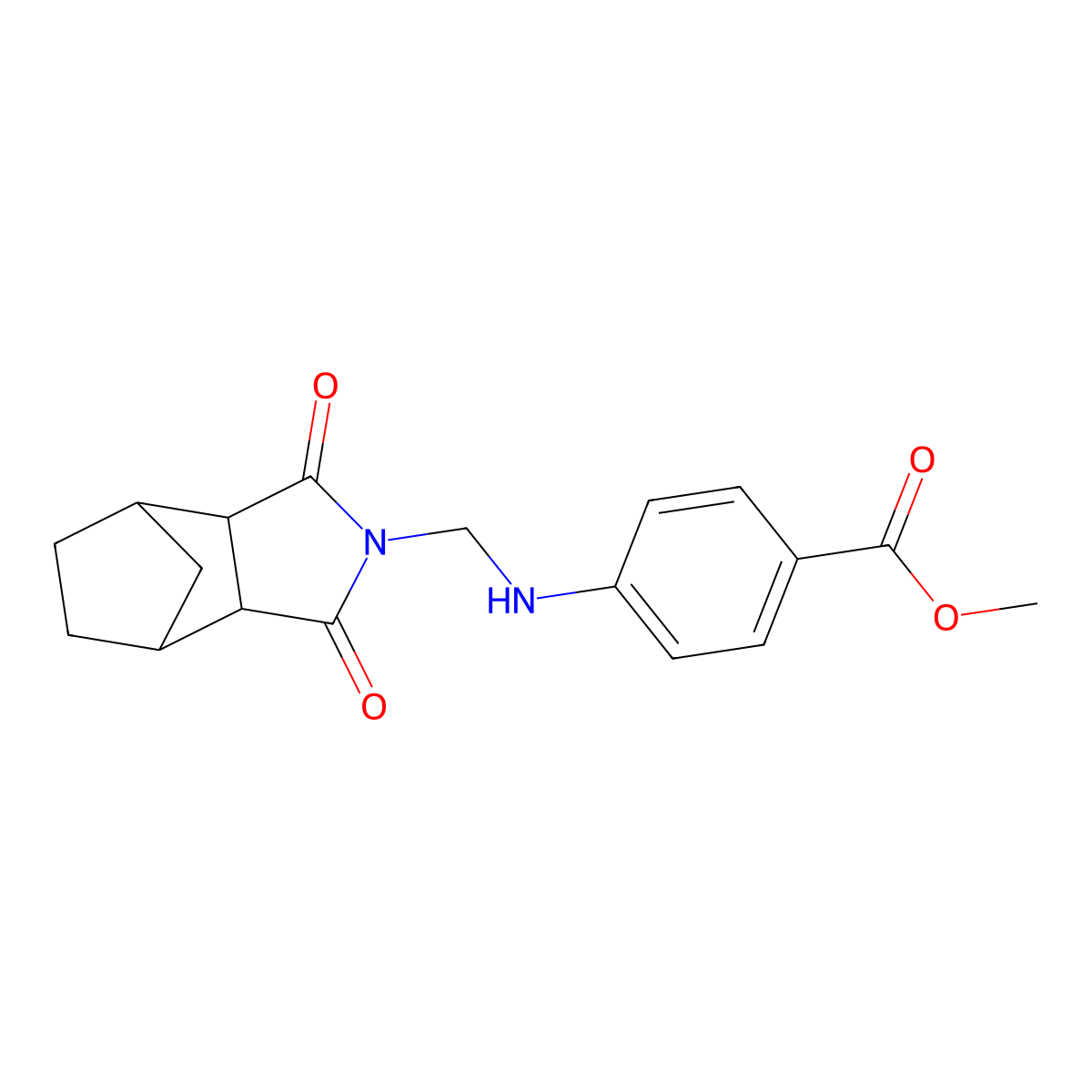 methyl 4-{[(1,3-dioxooctahydro-2H-4,7-methanoisoindol-2-yl)methyl]amino}benzoate molecular structure, CAS 355412-56-5
