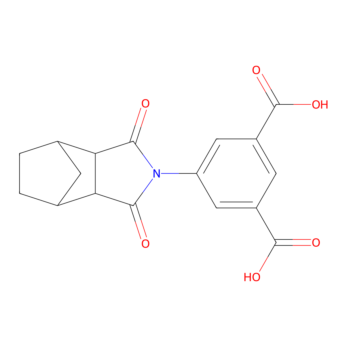 5-(1,3-dioxooctahydro-2H-4,7-methanoisoindol-2-yl)benzene-1,3-dicarboxylic acid molecular structure, CAS 355412-64-5