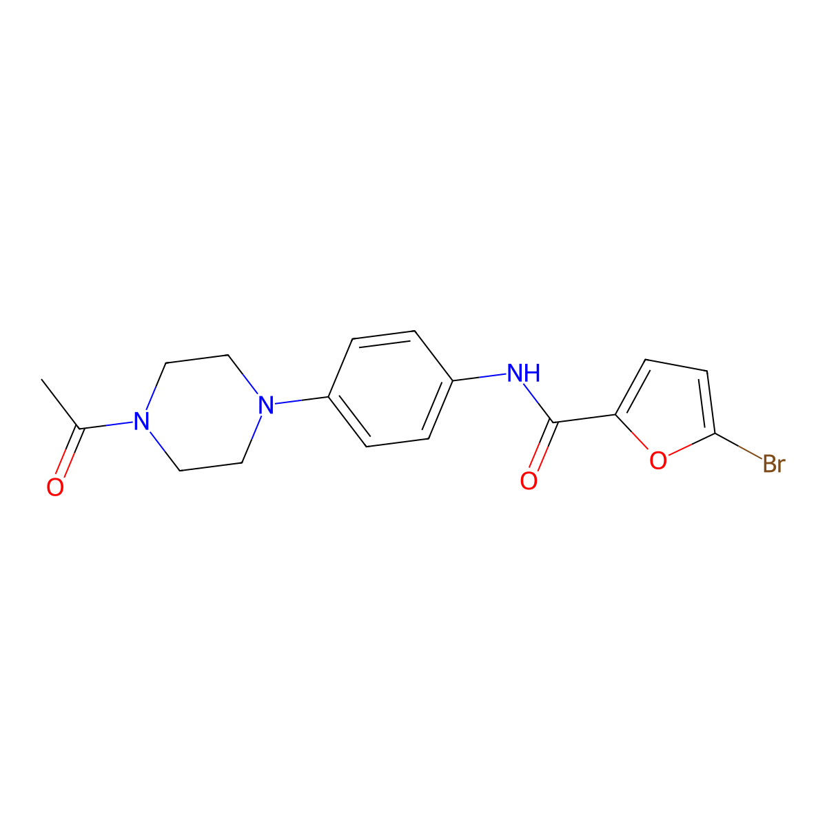 N-[4-(4-acetylpiperazin-1-yl)phenyl]-5-bromofuran-2-carboxamide molecular structure, CAS 355412-80-5